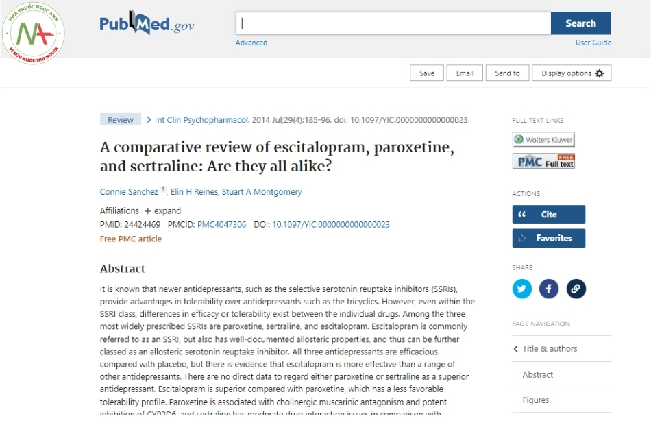 A comparative review of escitalopram, paroxetine, and sertraline: Are they all alike?