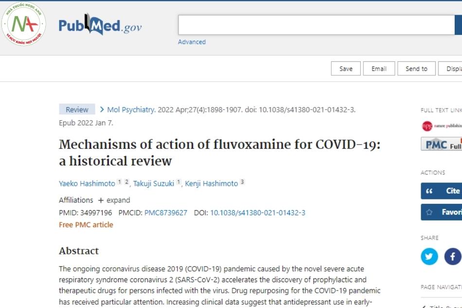 Mechanisms of action of fluvoxamin for COVID-19: a historical review