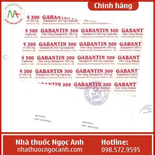 vỏ thuốc Gabantin 300mg Sun Pharma