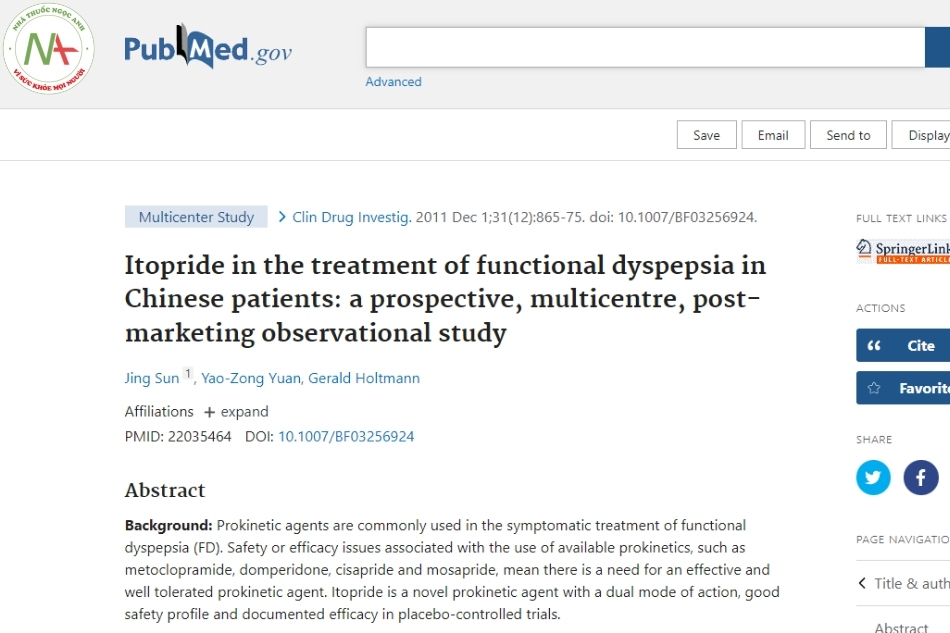 Itopride in the treatment of functional dyspepsia in Chinese patients: a prospective, multicentre, post-marketing observational study