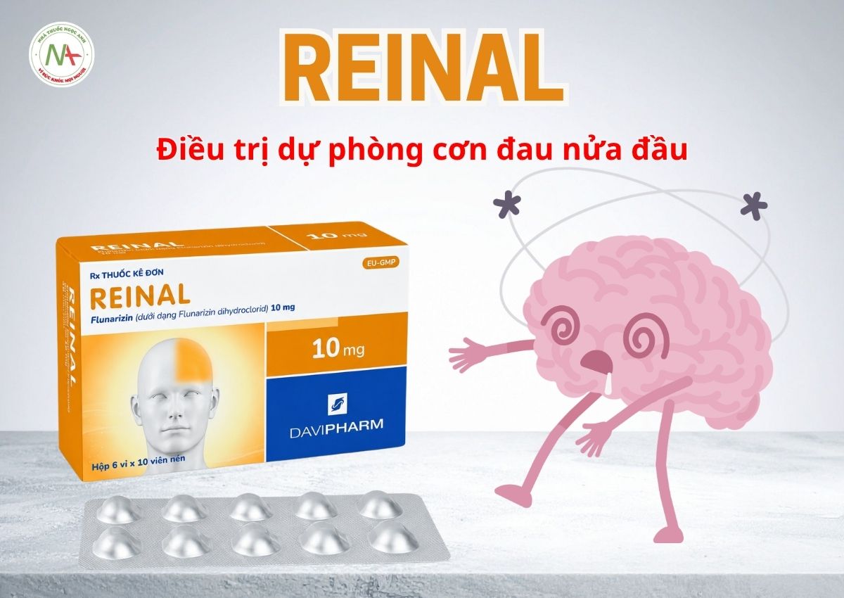 Reinal 10mg 14 Thuốc Reinal điều trị dự phòng cơn đau nửa đầu