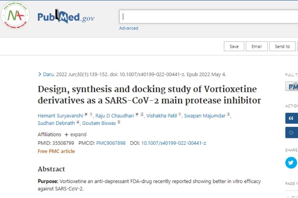 Design, synthesis and docking study of Vortioxetin derivatives as a SARS-CoV-2 main protease inhibitor