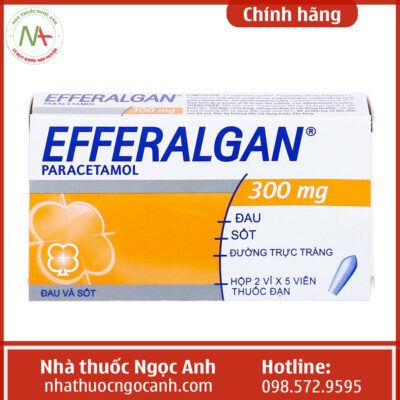 Hộp thuốc Efferalgan 300mg (viên đạn)