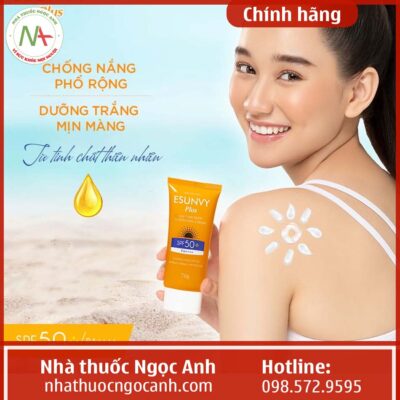 Kem chống nắng Esunvy Plus Sun Care Body Whitening Cream phổ rộng
