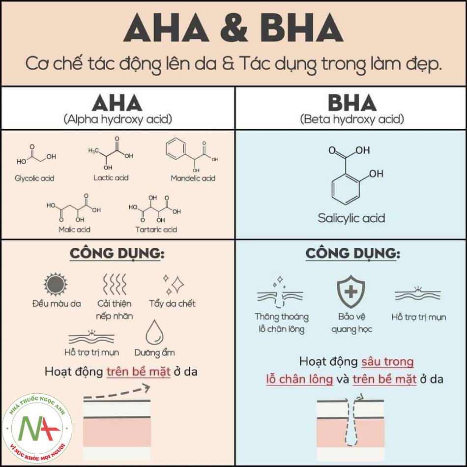 So sánh AHA và BHA