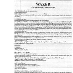 Wazer 20mg có công dụng gì?