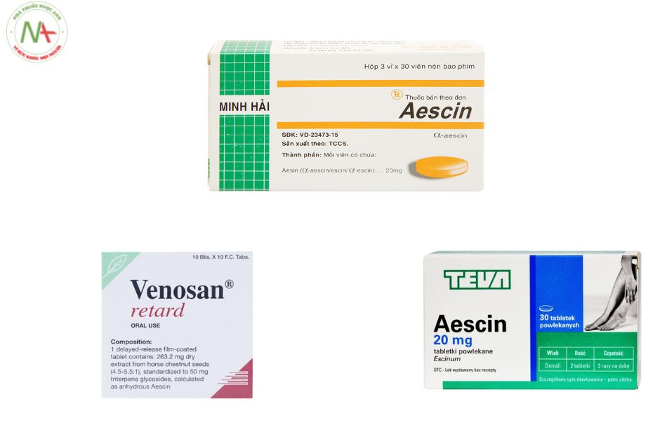 Một số dạng bào chế của Aescin
