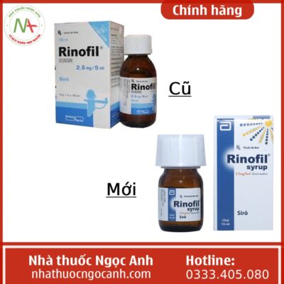 Thay đổi mẫu hộp thuốc Rinofil Syrup 2,5mg/5ml