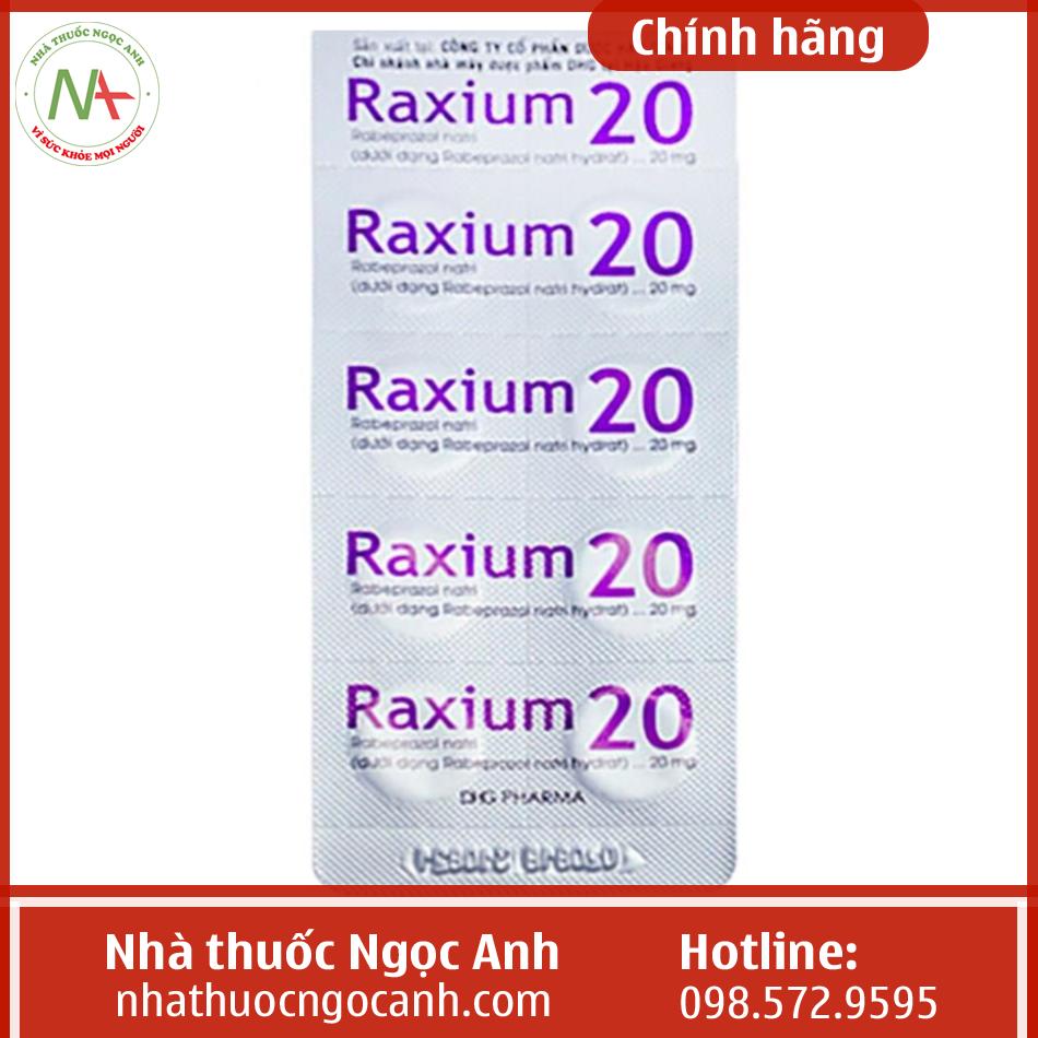 Hình ảnh vỉ thuốc Raxium 20mg