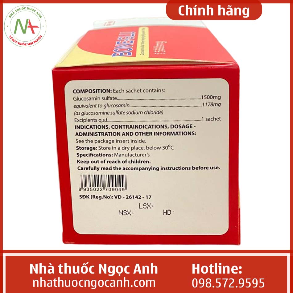 Hộp thuốc Bone-Glu (dạng bột)