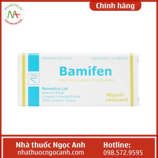 Thuốc Bamifen 10mg làm giảm co cứng cơ vân và một số bệnh lý khác