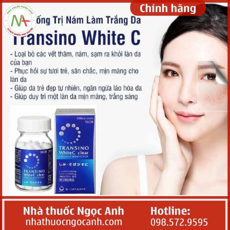 Viên uống trắng da Transino White C Clear 240 viên giá bao nhiêu, mua ở đâu
