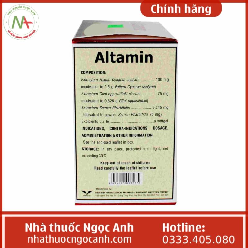 Thuốc Altamin là thuốc gì, có tác dụng gì, giá bao nhiêu, mua ở đâu