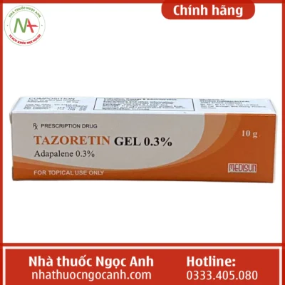 Hộp thuốc Tazoretin Gel 0,3%
