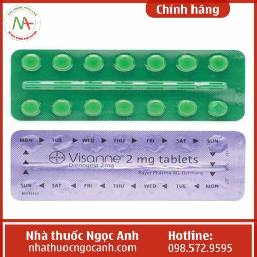 Vỉ thuốc Visanne 2mg tablets