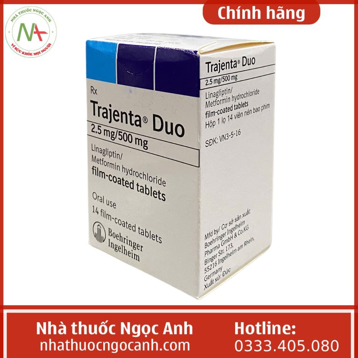 Thuốc Trajenta Duo 2.5mg/500mg