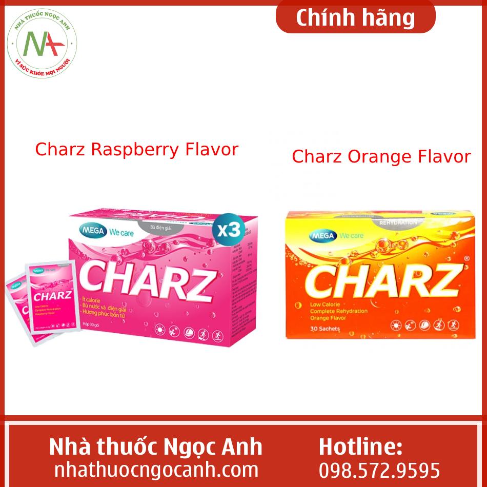 Charz Raspberry Flavor và Charz Orange Flavor