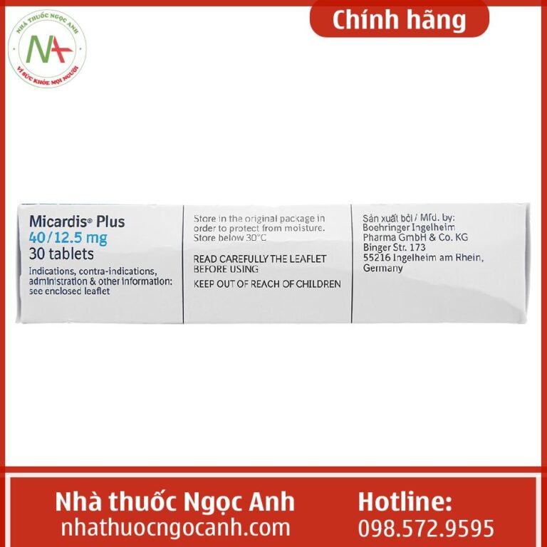 Thuốc Micardis Plus 40/12.5mg là thuốc gì, giá bao nhiêu, mua ở đâu?