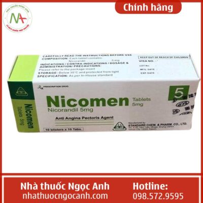 Hộp thuốc Nicomen Tablets 5mg