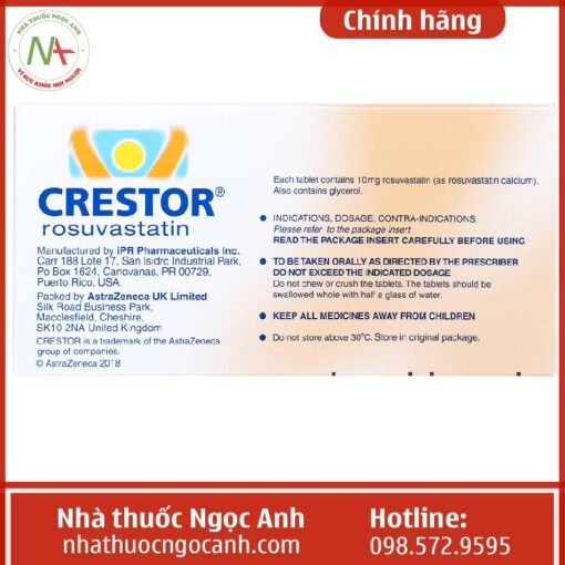 Liều dùng thuốc Crestor 10mg