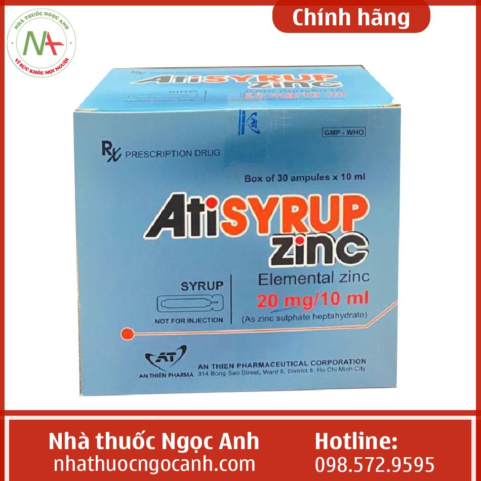 Thuốc kẽm Atisyrup Zinc được sử dụng để điều trị vấn đề gì?
