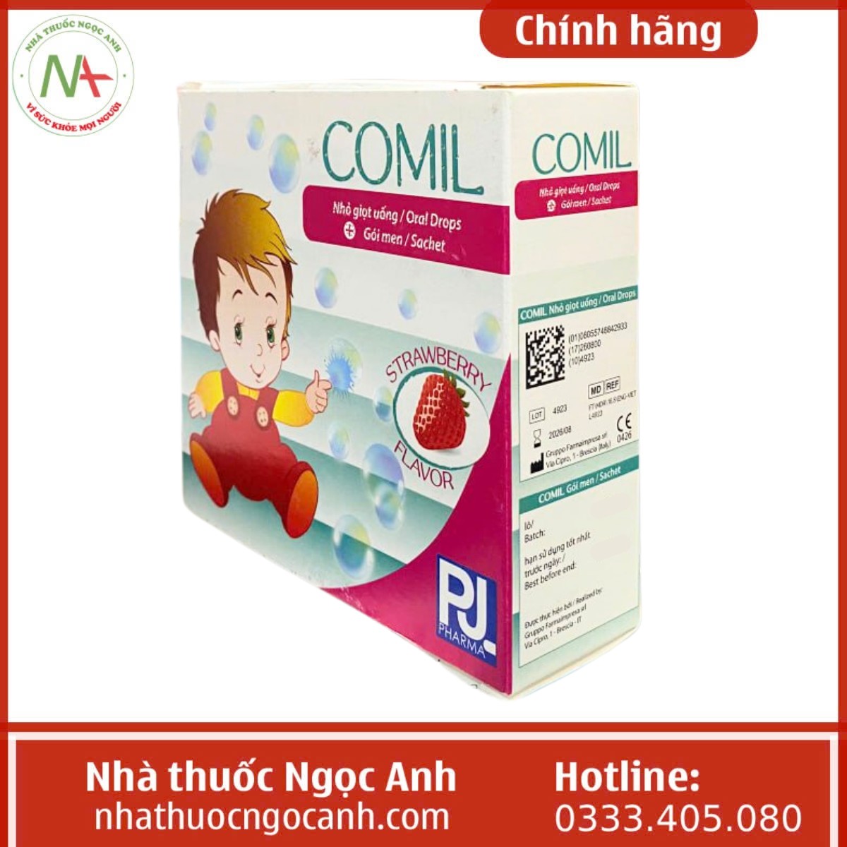 Mặt góc hộp thuốc Comil