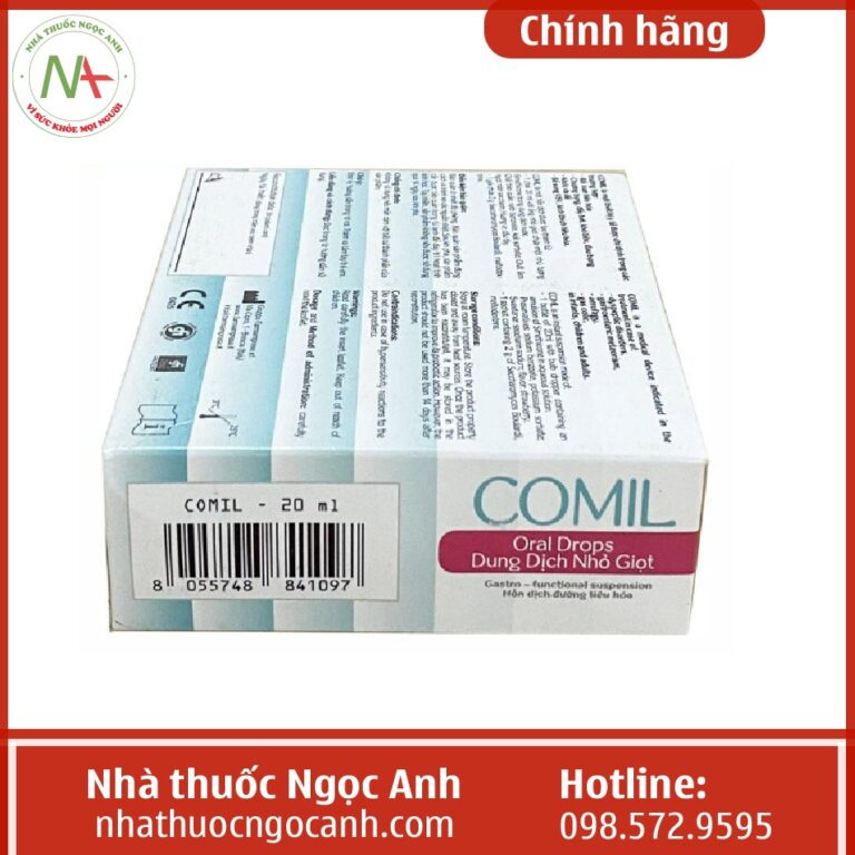 Mặt bên hộp thuốc Comil