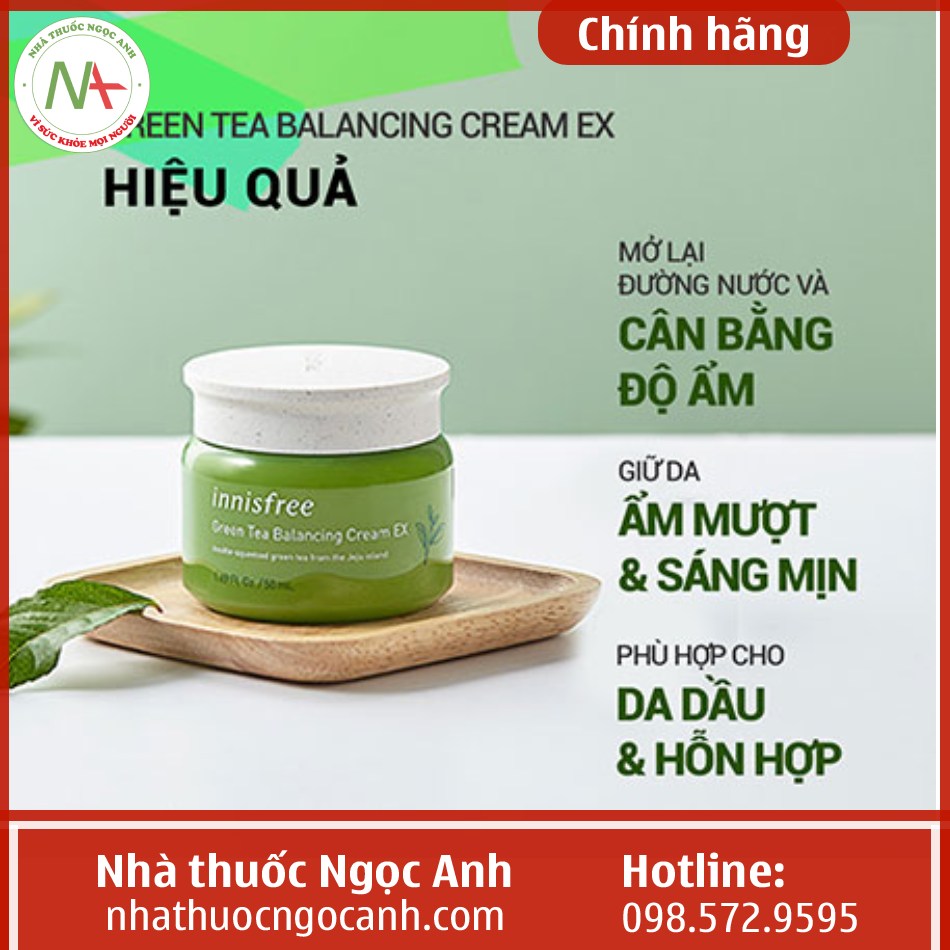 Innisfree Green Tea Balancing Cream EX đem lại làn da đẹp