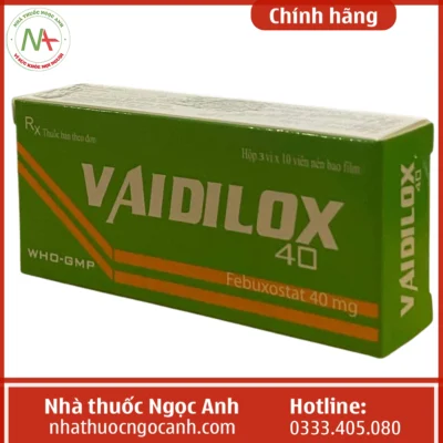 Hộp thuốc Vaidilox 40mg