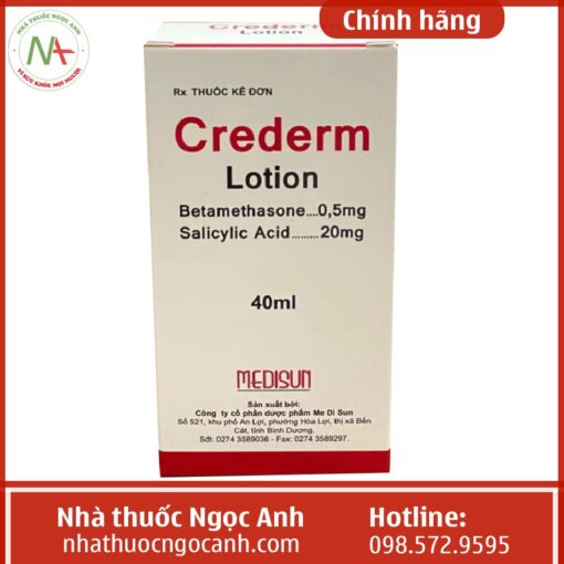 Công dụng thuốc Crederm Lotion