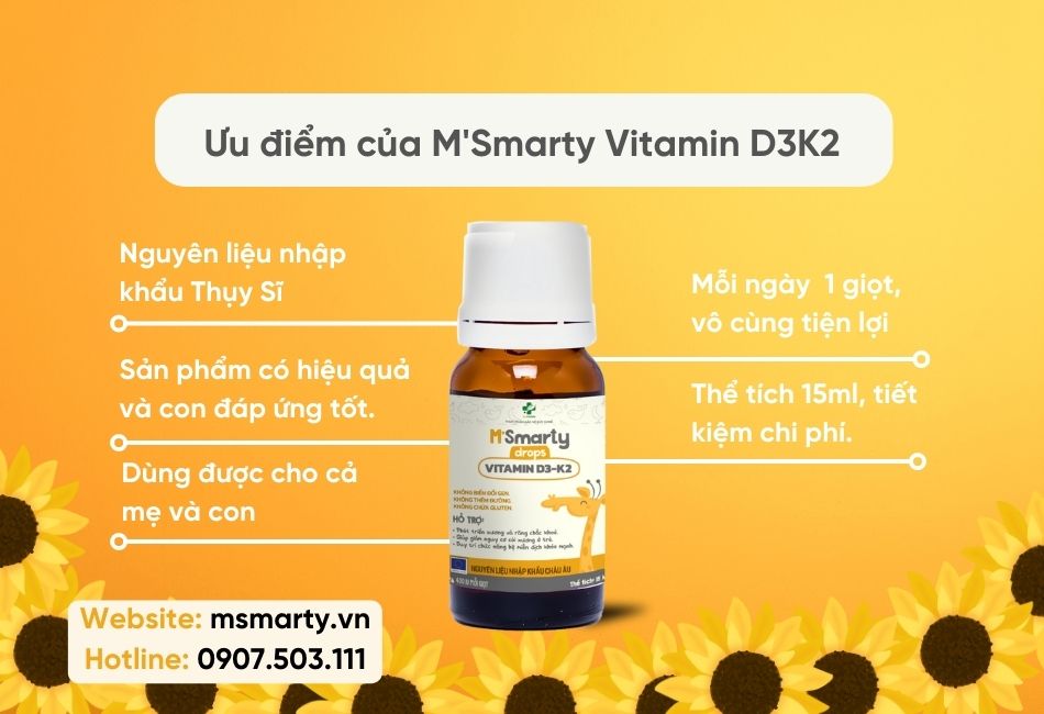 M'Smarty Vitamin D3K2 có nhiều ưu điểm