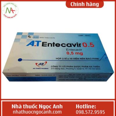 Hộp thuốc A.T Entecavir 0.5