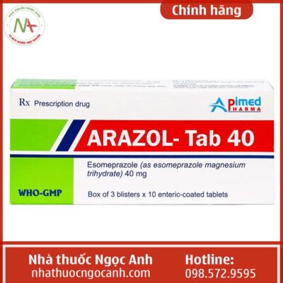 Hộp thuốc Arazol-Tab 40