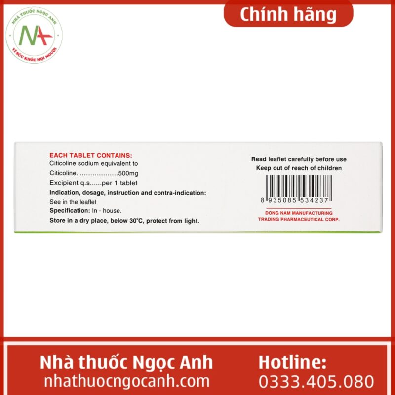 Thuốc Baticolin 500mg là thuốc gì, tác dụng gì, giá bao nhiêu, mua ở đâu?