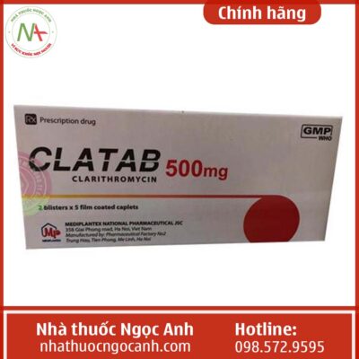 Hộp thuốc Clatab 500mg