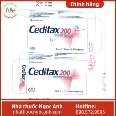 Nhãn thuốc Ceditax 200