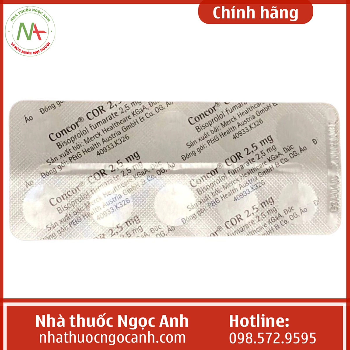 Vỉ thuốc Concor COR 2.5mg