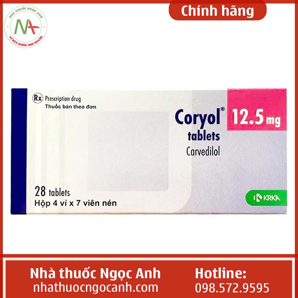 Hộp thuốc Coryol 12.5mg tablets