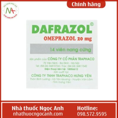 Liều dùng Dafrazol 20mg
