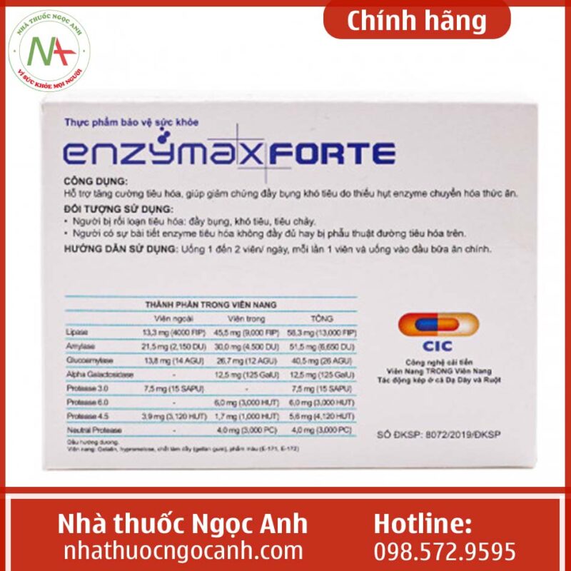 Enzymax Forte là thuốc gì, có tác dụng gì, giá bao nhiêu, mua ở đâu?