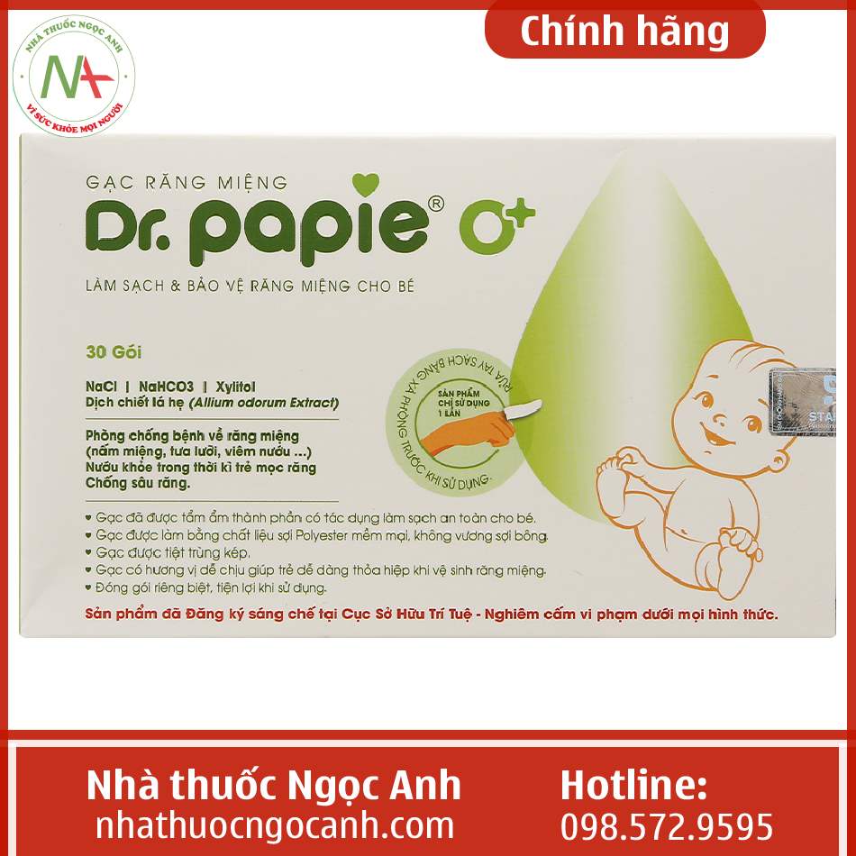 công dụng Gạc răng miệng Dr. Papie