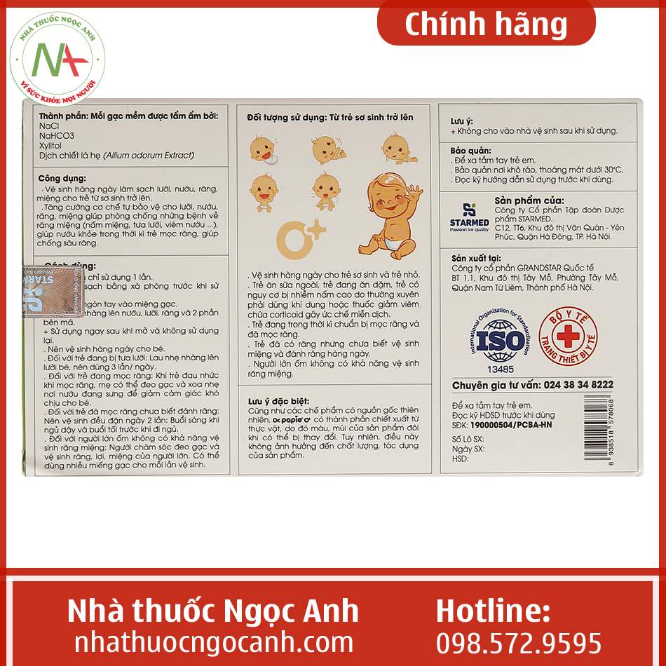 cách dùng Gạc răng miệng Dr. Papie