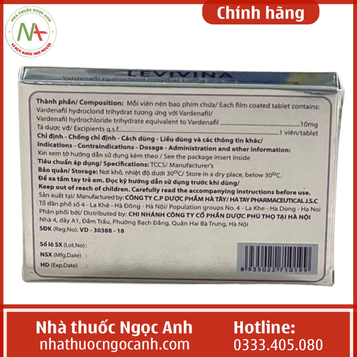 Hộp Levivina 10mg