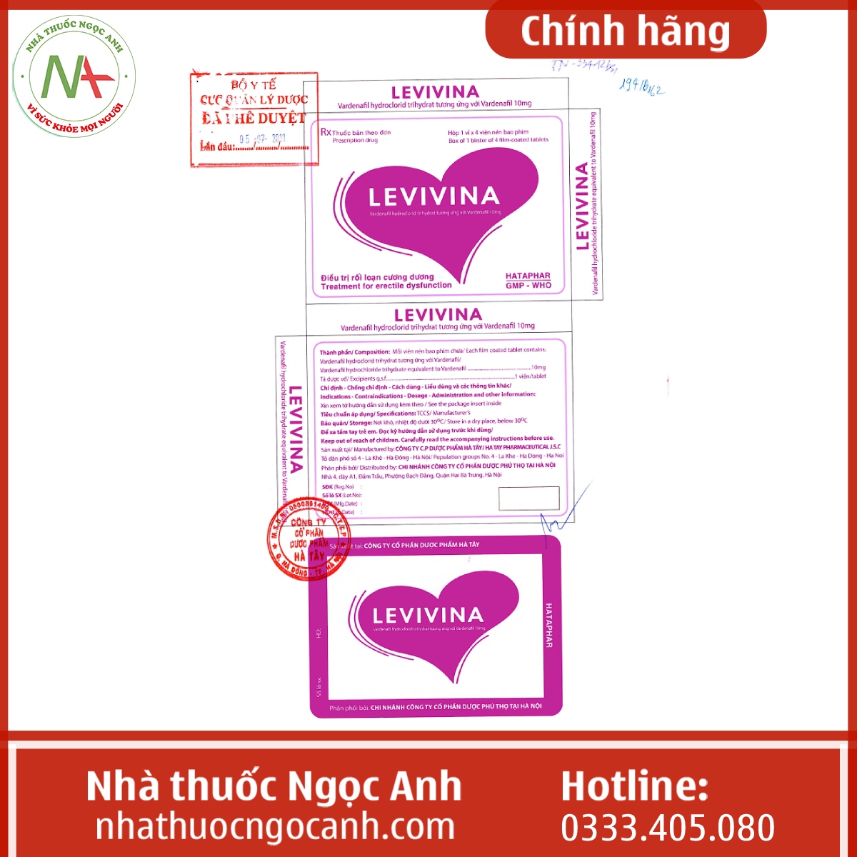 Nhãn Levivina 10mg