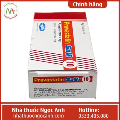 Hộp thuốc Pravastatin Savi 10