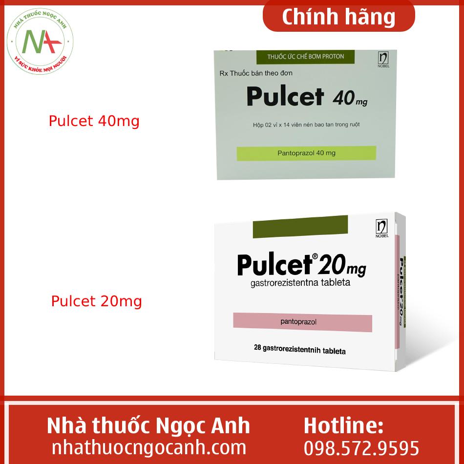 Pulcet 40mgvà Pulcet 20mg