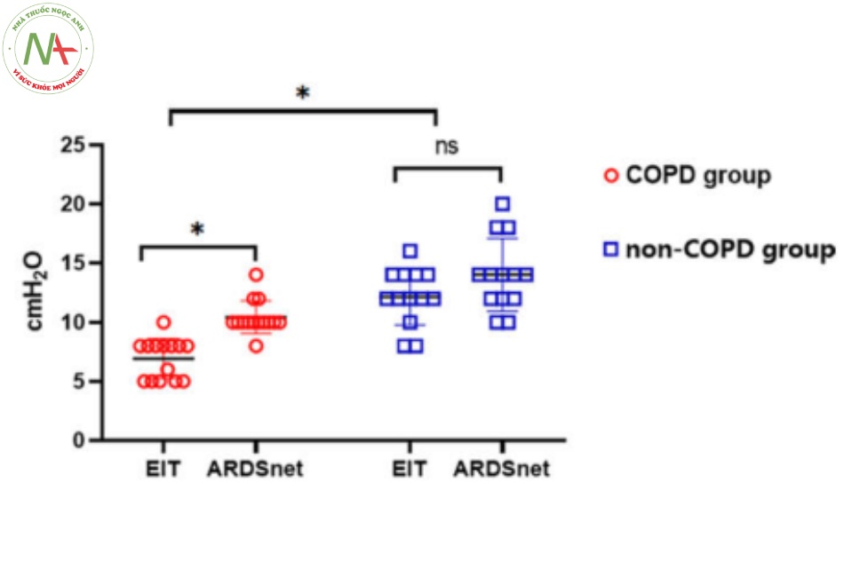 So sánh mức PEEP chuẩn độ theo phương pháp EIT và giao thức ARDSnet ở bệnh nhân ARDS có hoặc không có COPD