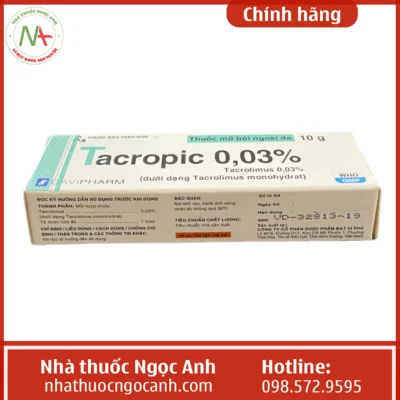 Hộp thuốc Tacropic 0.03%