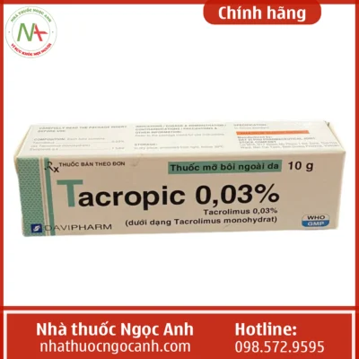 Hộp thuốc Tacropic 0.03%