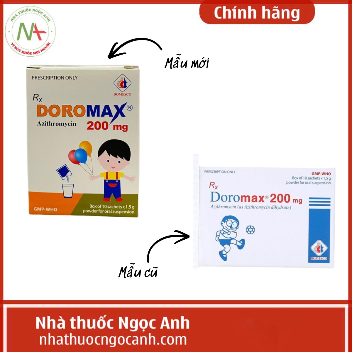 Doromax 200mg 3 Thông báo thay đổi mẫu nhãn thuốc Doromax 200mg